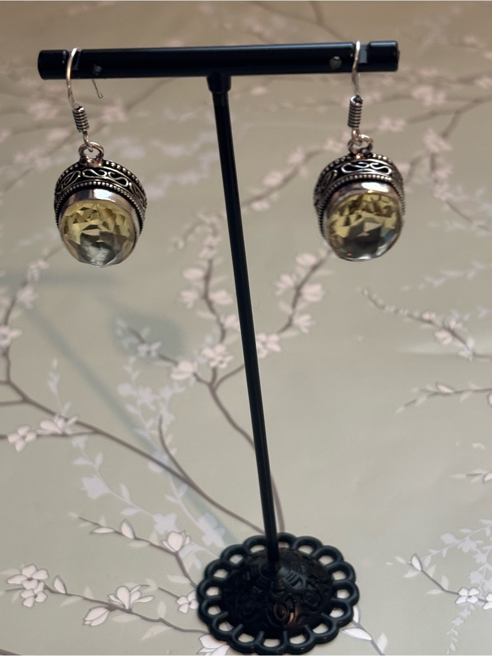 Citrine sterling silver earrings